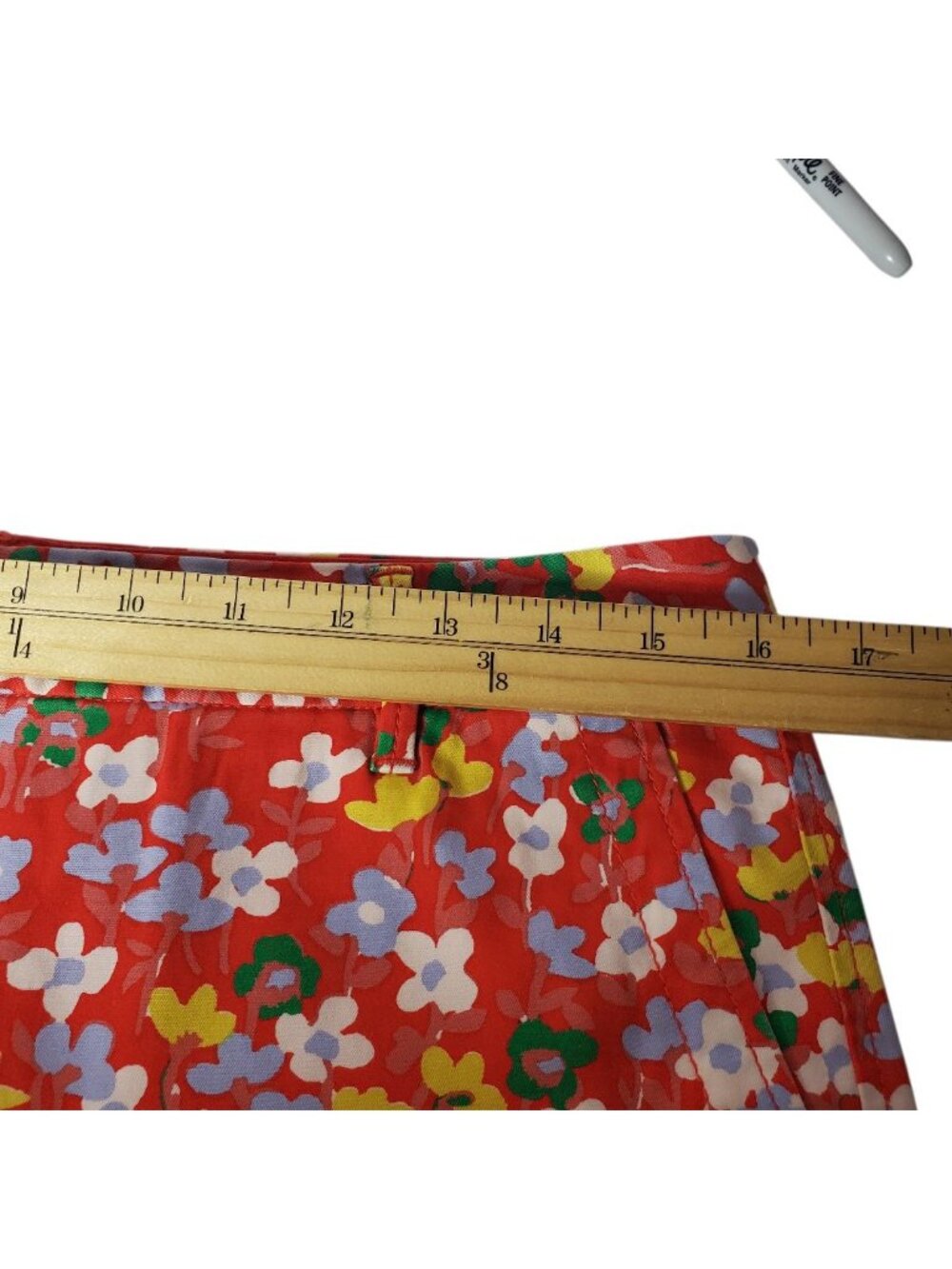 Talbots Womens Floral Print Girlfriend Chino Shorts Red/Multicolor Size 6 - Picture 5 of 12